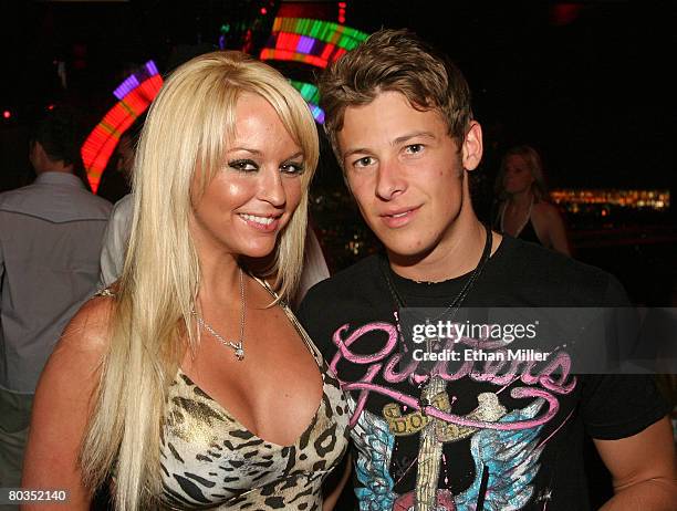 Playboy Playmate Heather Rene Smith and IRL driver Marco Andretti attend his 21st birthday party at the Playboy Club at the Palms Casino Resort March...