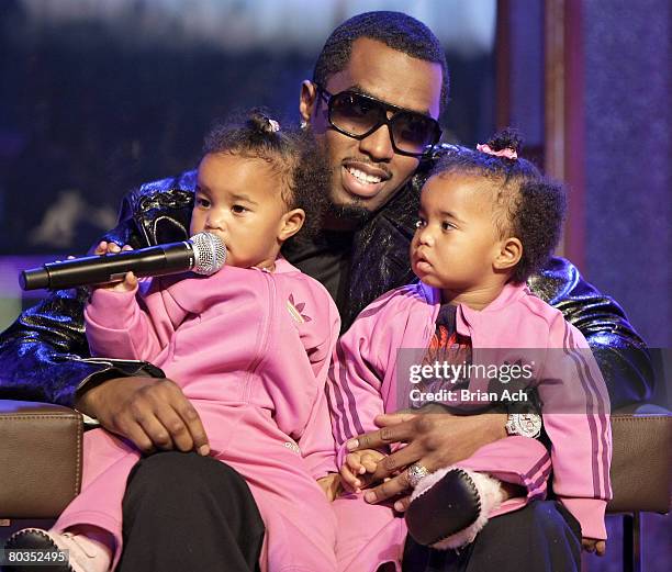 Diddy with his twins D'Lila Star and Jessie James at MTV's "Making the Band 4" Season Finale at MTV Studios in Times Square on March 22 in New York...