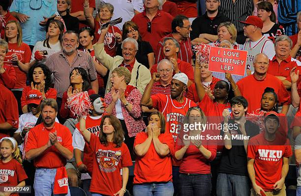 Western Kentucky Hilltoppers fans cheer late in the game against the San Diego Toreros in the second round of the 2008 NCAA Tournament West Regional...