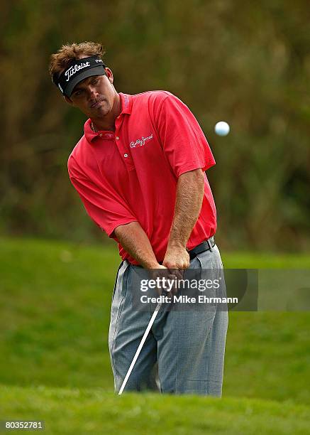 Nicholas Thompson chips to the green on the 7th hole during the final round of the Puerto Rico Open presented by Banco Popular held on March 23, 2008...