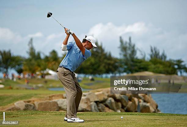 Bo Van Pelt hits his tee shot on the 12th hole during the final round of the Puerto Rico Open presented by Banco Popular held on March 23, 2008 at...