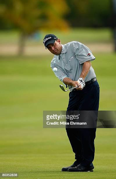 Greg Kraft hits a chip shot on the 12th hole during the final round of the Puerto Rico Open presented by Banco Popular held on March 23, 2008 at Coco...