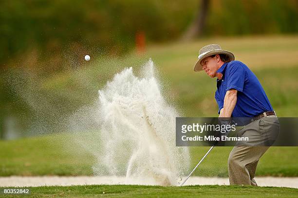Briny Baird hits out of the bunker on the 15th hole during the final round of the Puerto Rico Open presented by Banco Popular held on March 23, 2008...