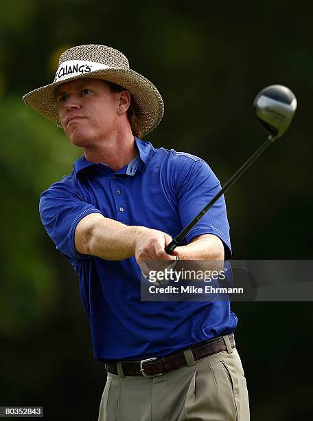 Briny Baird hits his tee shot on the 15th hole during the final round of the Puerto Rico Open presented by Banco Popular held on March 23, 2008 at...