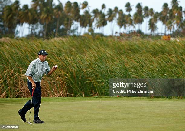 Greg Kraft after making a birdie on the 17th hole during the final round of the Puerto Rico Open presented by Banco Popular held on March 23, 2008 at...