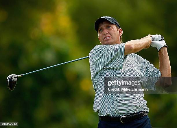 Greg Kraft hits his tee shot on the 14th hole during the final round of the Puerto Rico Open presented by Banco Popular held on March 23, 2008 at...