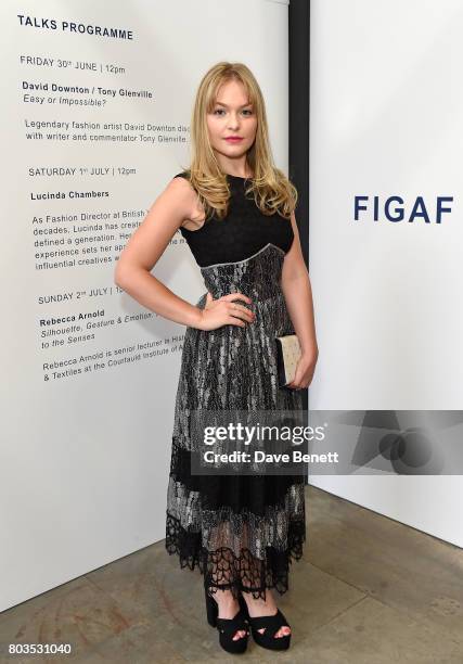 Ciara Charteris attends the Fashion Illustration Gallery Art Fair private view at The Shop at Bluebird, co-hosted b Lucinda Chambers and Wendy Yu on...