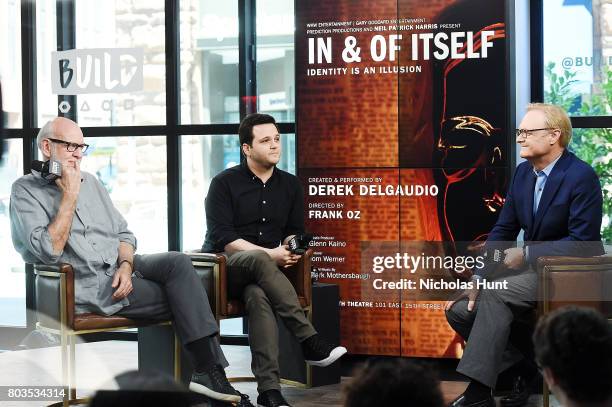 Frank Oz, Derek DelGaudio and Lawrence O'Donnell visit the Build Series to discuss "In & Of Itself" at Build Studio on June 28, 2017 in New York City.