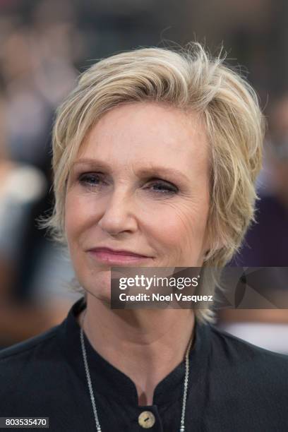 Jane Lynch visits "Extra" at Universal Studios Hollywood on June 29, 2017 in Universal City, California.