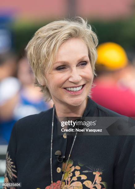 Jane Lynch visits "Extra" at Universal Studios Hollywood on June 29, 2017 in Universal City, California.