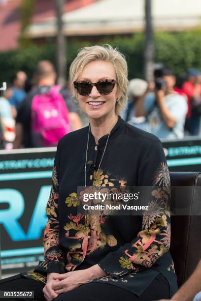 Jane Lynch visits "Extra" at Universal Studios Hollywood on June 29, 2017 in Universal City, California.