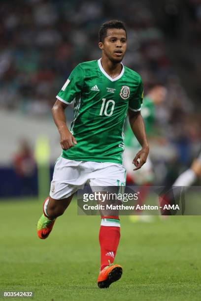 Giovani Dos Santos of Mexico in action during the FIFA Confederations Cup Russia 2017 Semi-Final match between Germany and Mexico at Fisht Olympic...