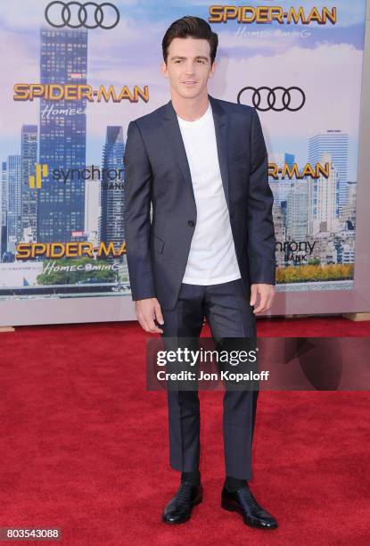 Actor Drake Bell arrives at the Los Angeles Premiere "Spider-Man: Homecoming" at TCL Chinese Theatre on June 28, 2017 in Hollywood, California.