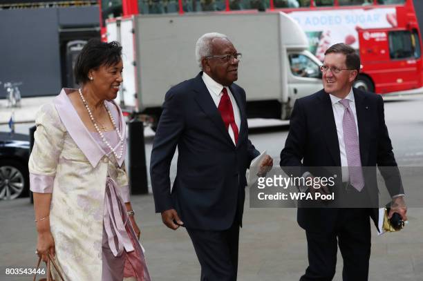 Sir Trevor McDonald arrives for the Queen's Young Leaders Awards Dinner, at Australia House following the awards ceremony at Buckingham Palace on...