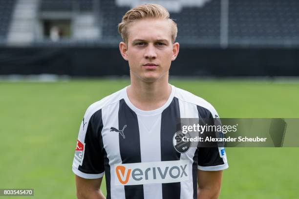 Maximilian Jansen poses during the team presentation at on June 29, 2017 in Sandhausen, Germany.