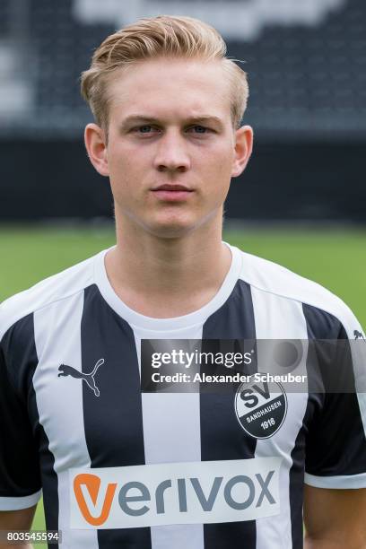 Maximilian Jansen poses during the team presentation at on June 29, 2017 in Sandhausen, Germany.