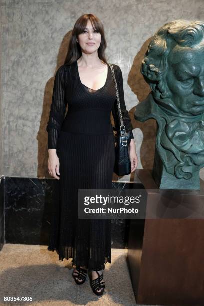 Actress Monica Bellucci attends the premier 'On the Milky Road' at Film academy on June 29, 2017 in Madrid, Spain.