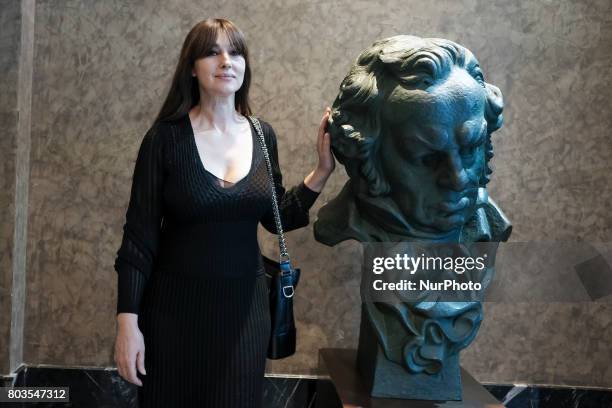 Actress Monica Bellucci attends the premier 'On the Milky Road' at Film academy on June 29, 2017 in Madrid, Spain.