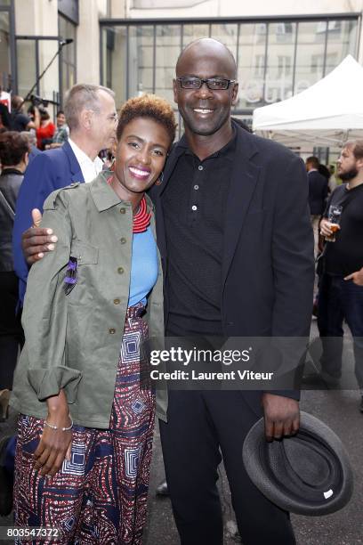 Rokhaya Diallo and Lilian Thuram attend "Out D'Or" LGBT Awards Ceremony at Maison Des Metallos on June 29, 2017 in Paris, France.