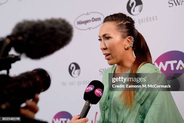 Jelena Jankovic attends the annual WTA Pre-Wimbledon Party at The Roof Gardens, Kensington on June 29, 2017 in London, United Kingdom.
