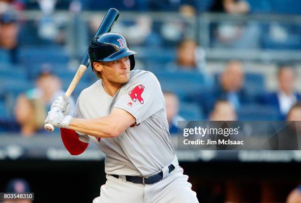 Josh Rutledge of the Boston Red Sox in action against the New York Yankees at Yankee Stadium on June 7, 2017 in the Bronx borough of New York City....