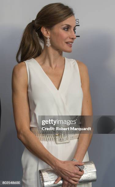 Queen Letizia of Spain attends the 'Princesa de Girona' foundation awards held at the Palacio de Congressos de Girona on June 29, 2017 in Girona,...