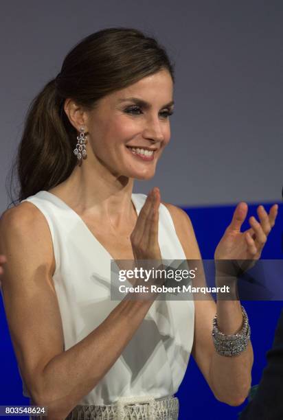 Queen Letizia of Spain attends the 'Princesa de Girona' foundation awards held at the Palacio de Congressos de Girona on June 29, 2017 in Girona,...