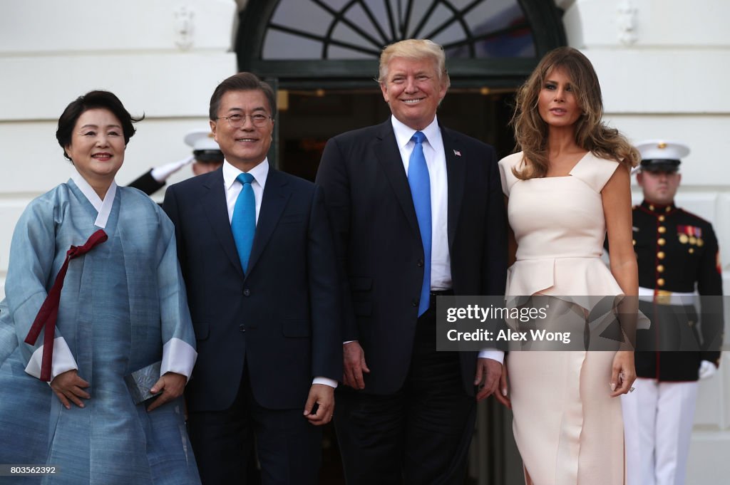 President Trump And First Lady Melania Welcome President Moon Of South Korea To White House