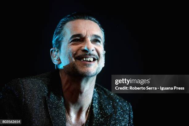 Dave Gahan leads the Depeche Mode in a concert of their Global Spirit Tour at Stadio Renato Dall'Ara on June 29, 2017 in Bologna, Italy.