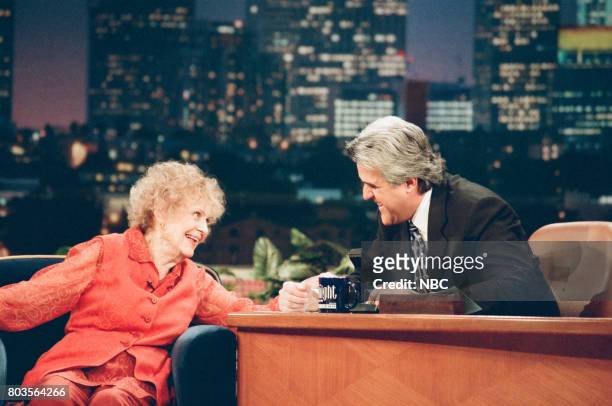 Pictured: Actress Gloria Stuart during an interview with host Jay Leno on March 10, 1998 --