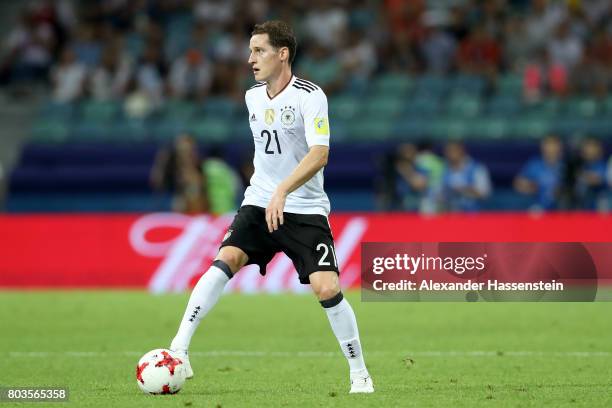 Sebastian Rudy of Germany runs with the ball during the FIFA Confederations Cup Russia 2017 Semi-Final between Germany and Mexico at Fisht Olympic...