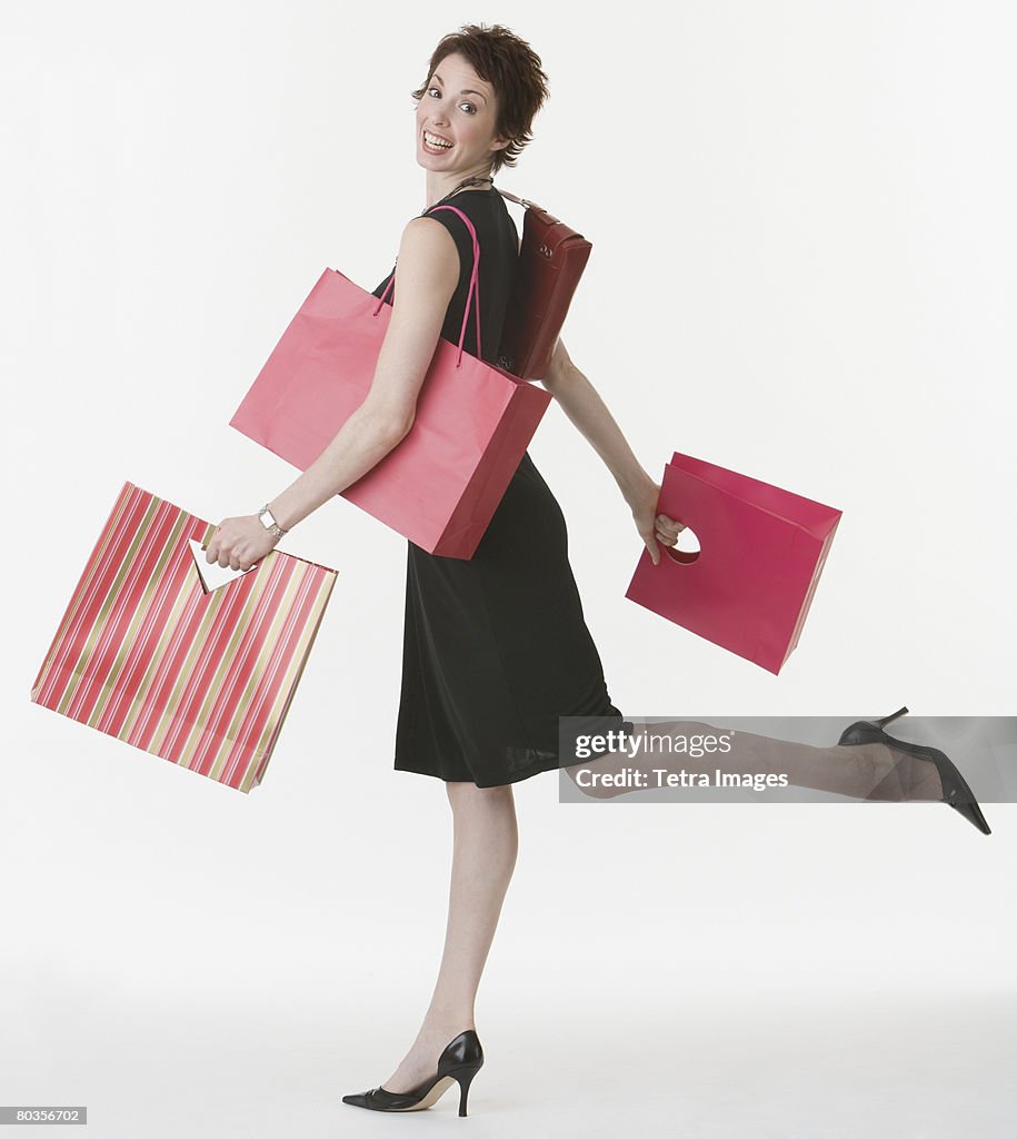 Woman carrying shopping bags