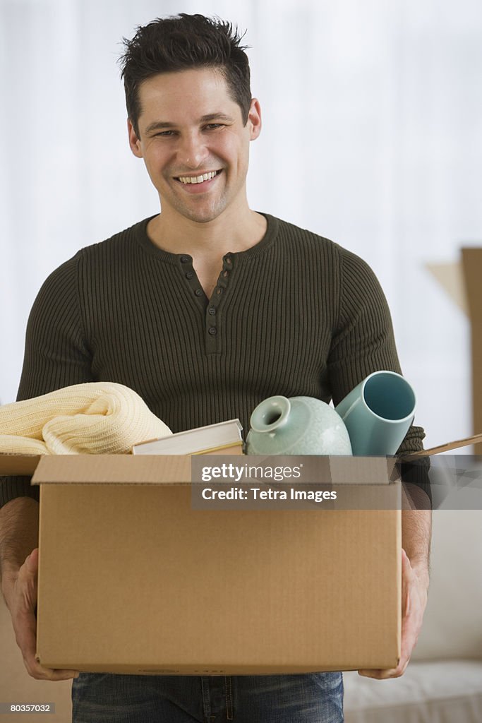 Man carrying moving box