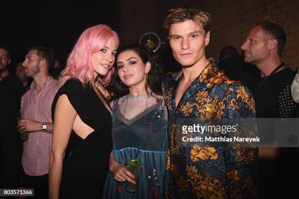 Oliver Cheshire, Charli XCX and Pixie Lott attend Bacardi X The Dean Collection Present: No Commission Berlin on June 29, 2017 in Berlin, Germany.