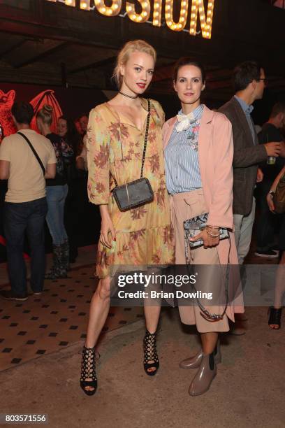 Franziska Knuppe and Katrin Wrobel attend Bacardi X The Dean Collection Present: No Commission Berlin on June 29, 2017 in Berlin, Germany.