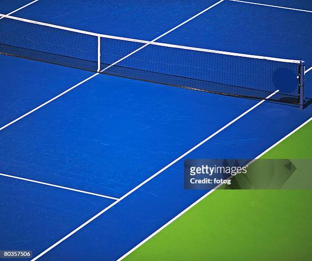 tennis court - blue tennis court stock pictures, royalty-free photos & images