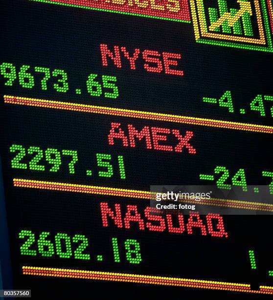 stock exchange report - beurskoers tabel stockfoto's en -beelden