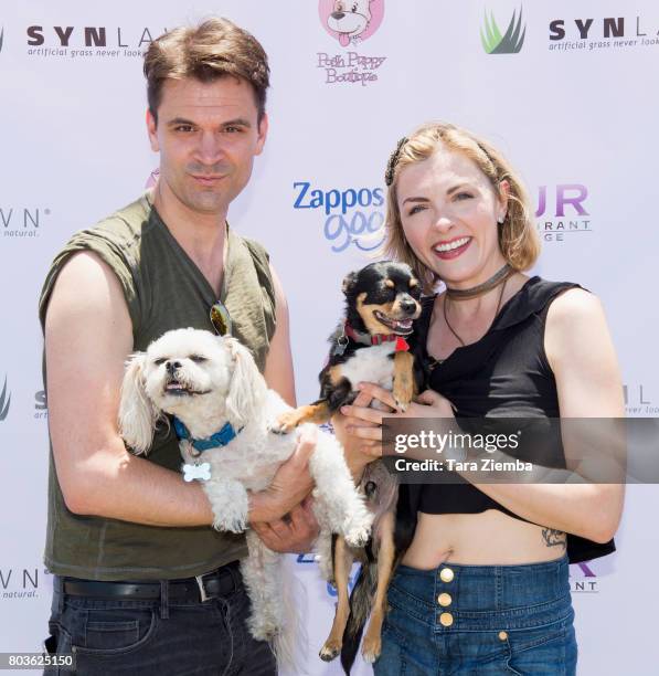 Actor Kash Hovey and actress Chantelle Albers attend 2nd Annual World Dog Day at Vanderpump Dogs on June 25, 2017 in Los Angeles, California.