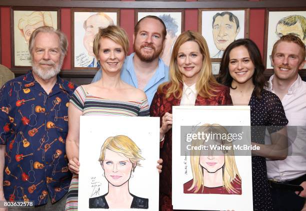 Michael McKean, Cynthia Nixon, Laura Linney, Francesca Carpanini and Michael Benz attend the portrait unveilings of Laura Linney and Cynthia Nixon...