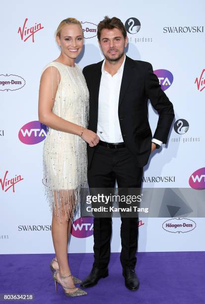 Donna Vekic and Stan Wawrinka attend the WTA Pre-Wimbledon party at Kensington Roof Gardens on June 29, 2017 in London, England.