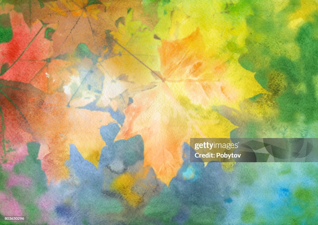 Watercolor autumn background
