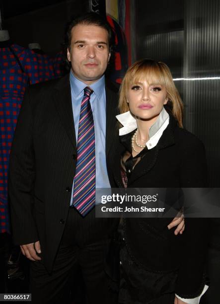 Actress Brittany Murphy and husband Simon Monjack attend the Los Angeles screening of "Trembled Blossoms" presented by Prada on March 19, 2008 in...