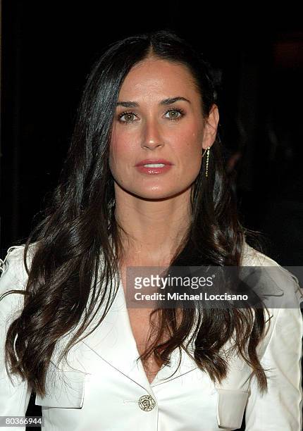 Actress Demi Moore attends the Cinema Society's and Piaget's screening Of "Flawless" at the Tribeca Grand Screening Room on March 24, 2008.