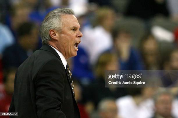 Head coach Bo Ryan of the Wisconsin Badgers coaches against the Kansas State Wildcats during the Midwest Region second round of the 2008 NCAA Men's...