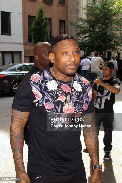 Recording artist Maino attends a Funeral Held for Rapper Prodigy of Mobb Deep on June 29, 2017 in New York City.