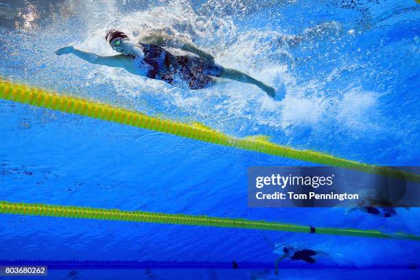 Leah Smith leads the field to win the Women's 400 LC Meter Individual Medley Final during the 2017 Phillips 66 National Championships & World...