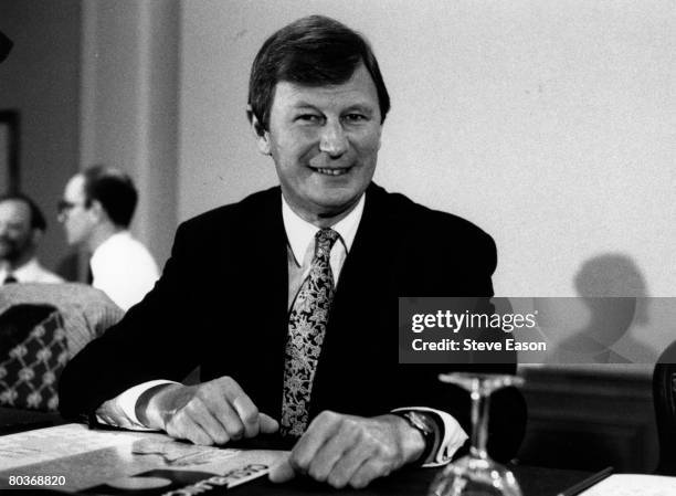 Labour politician Bryan Gould at the party conference in Blackpool, 1992.