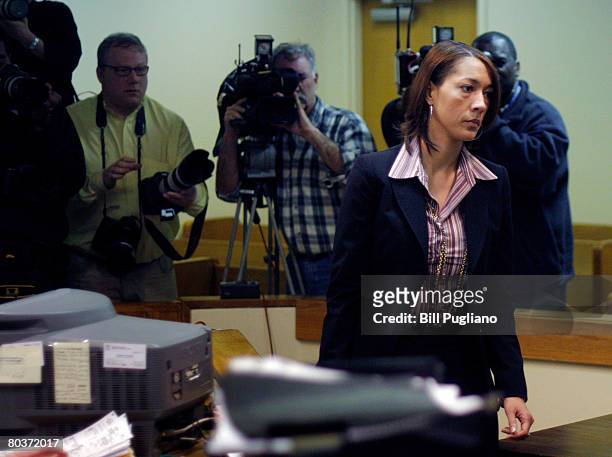 Christine Beatty, former Chief of Staff for Detroit Mayor Kwame Kilpatrick, enters a courtroom in 36th District Court for her arraignment on multiple...