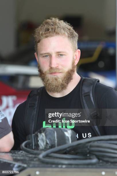 Jeffrey Earnhardt, driver of the Hulu Chevy dduring practice for the Coke Zero 400 Monster Energy Cup Series race on June 29 at Daytona International...