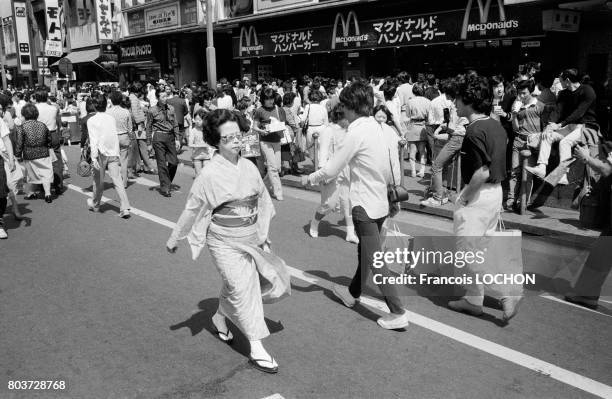 Ginza, quartier commerçant à Tokyo en mai 1979, au Japon.